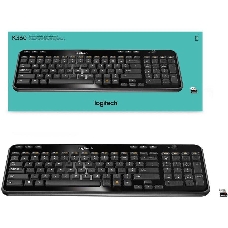 Logitech Wireless K360 Keyboard Rf Wireless English Black