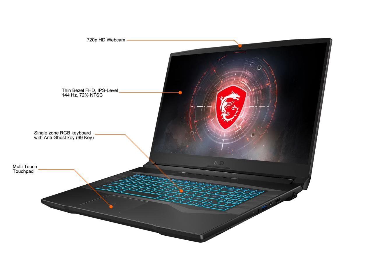 Msi - 17.3" 144 Hz Ips - Intel Core I7 11Th Gen 11800H (2.30Ghz) - Nvidia Geforce Rtx 3050 Ti Laptop