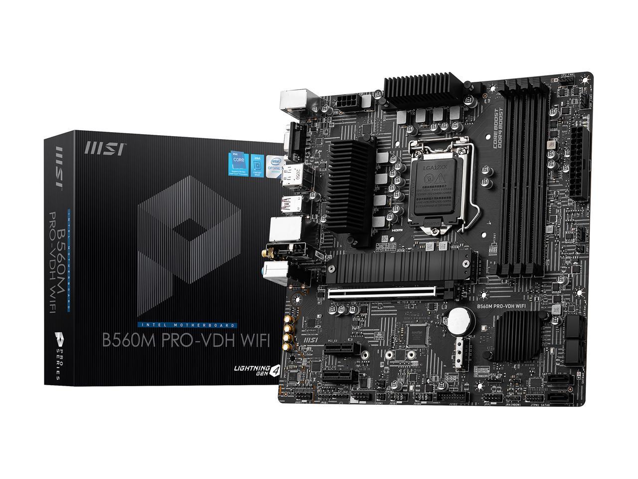 Msi B560M Pro-Vdh Wifi Lga 1200 Intel B560 Sata 6Gb/S Micro Atx Intel Motherboard