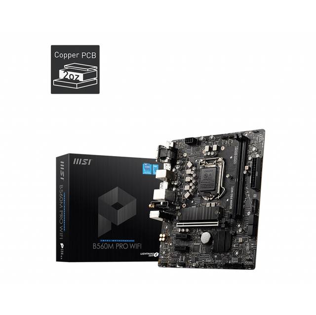 Msi B560M Pro Wifi Socket Lga1200/ Intel B560/ Ddr4/ Sata3&Usb3.2/ M.2/ Wifi&Bluetooth/ Matx Motherboard