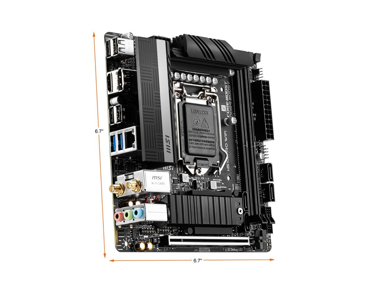 Msi H510I Pro Wifi Socket Lga1200/ Intel H510/ Ddr4/ Sata3&Usb3.2/ M.2/ Wifi&Bluetooth/ Mini-Itx Motherboard