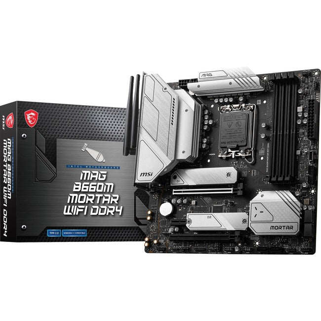 Msi Mag B660M Mortar Wifi Ddr4 Desktop Motherboard - Intel B660 Chipset - Socket Lga-1700 - Intel Optane Memory Ready - Micro Atx
