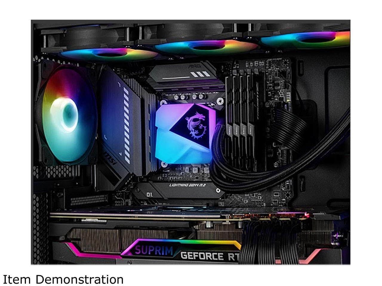 Msi Mag Series Coreliquid C240 Aio Liquid Cpu Cooler, 240Mm Radiator, Dual 120Mm Pwm Fans, Argb Lighting Controlled By Software