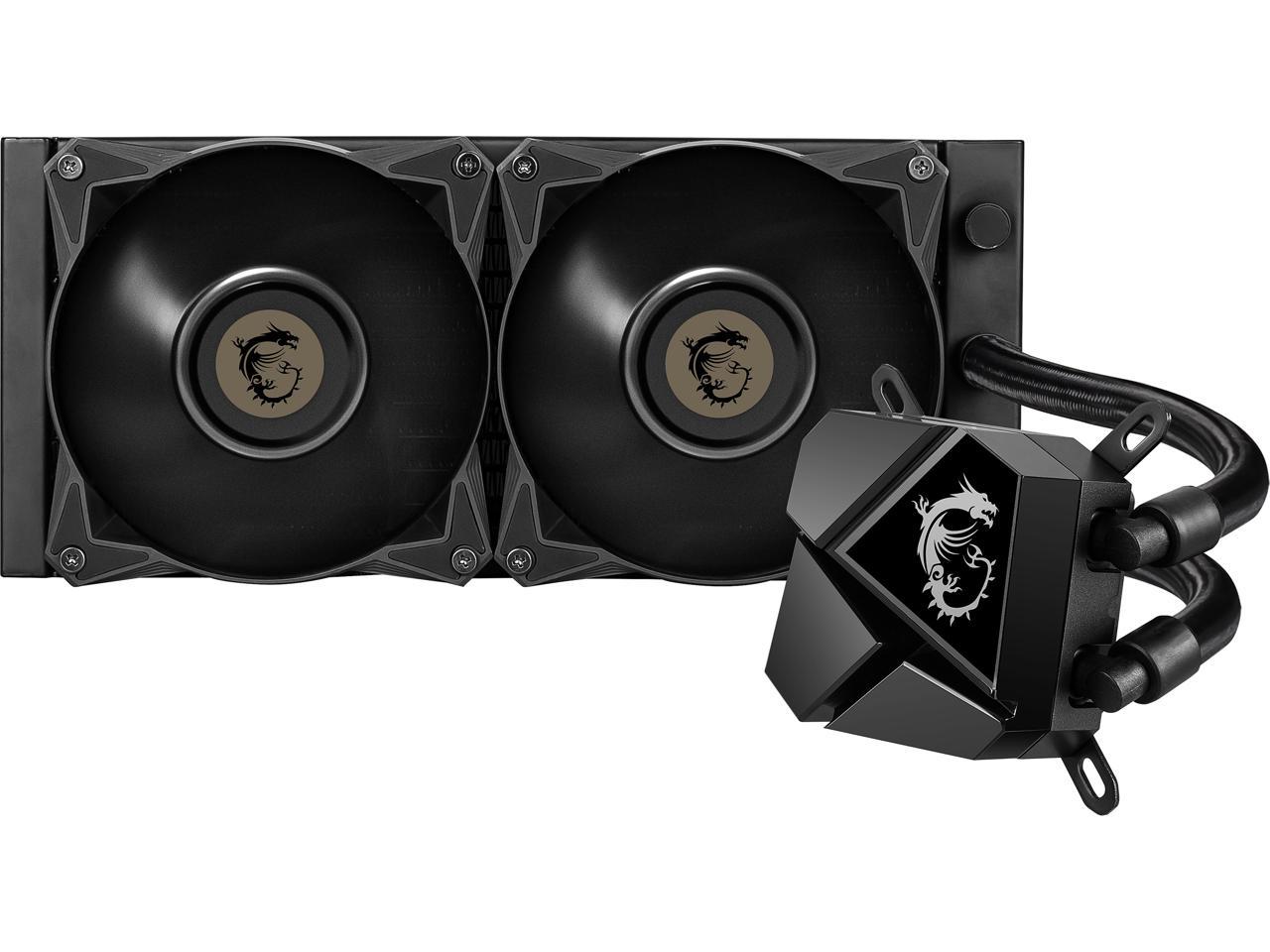 Msi Mag Series Coreliquid P240 Aio Liquid Cpu Cooler, 240Mm Radiator, Dual 120Mm Pwm Fans