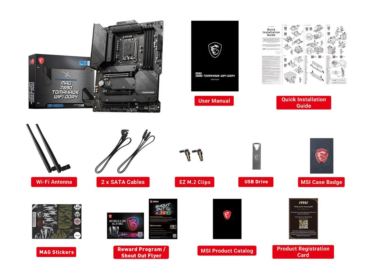 Msi Mag Z690 Tomahawk Wifi Ddr4 Socket Lga1700/ Intel Z690/ Ddr4/ Sata3&Usb3.2/ M.2/ Wifi&Bluetooth/ Atx Motherboard