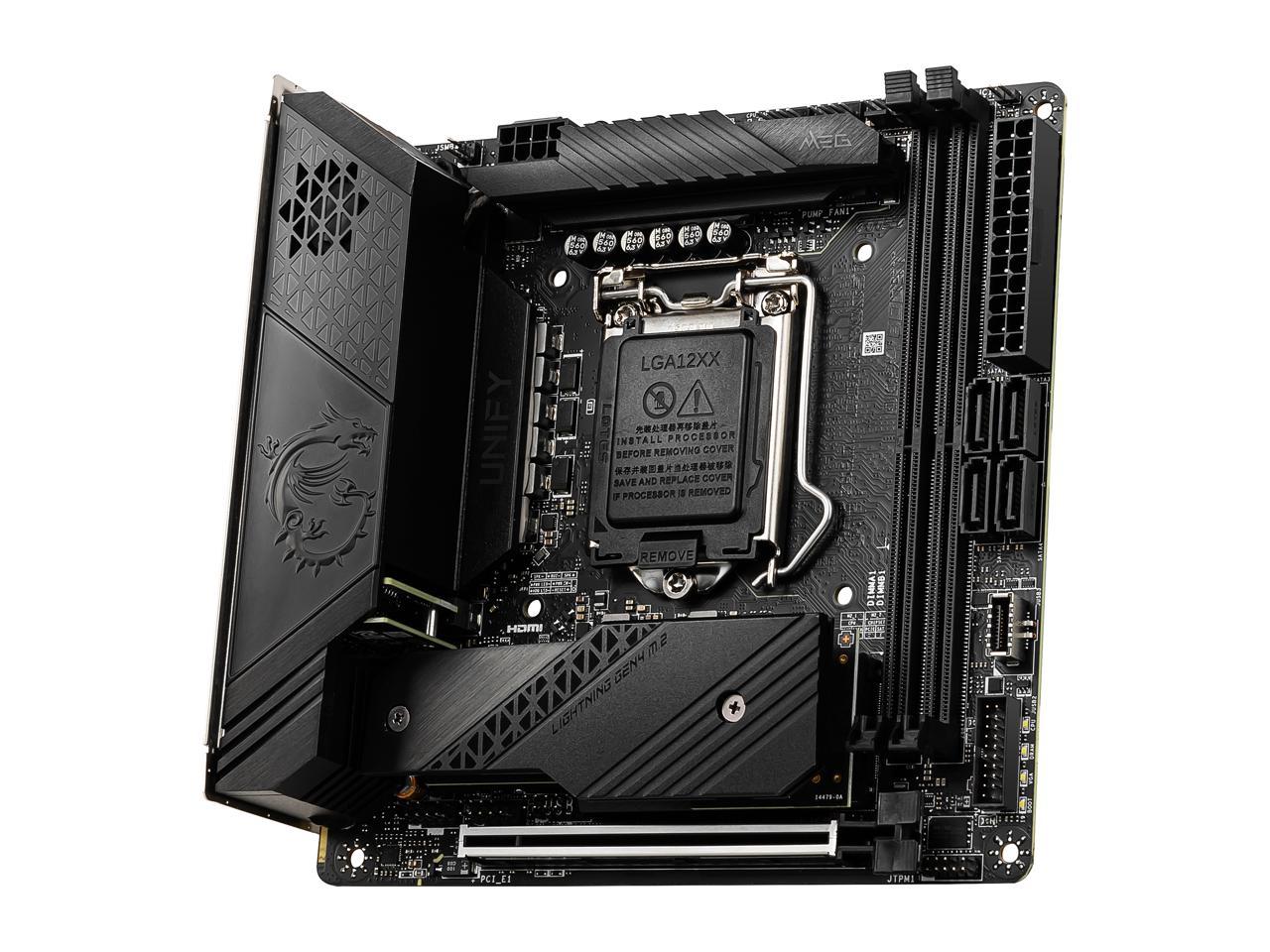 Msi Meg Z590I Unify Lga 1200 Intel Z590 Sata 6Gb/S Mini Itx Intel Motherboard