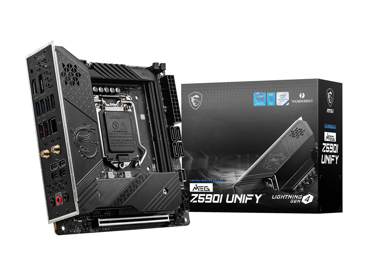 Msi Meg Z590I Unify Lga 1200 Intel Z590 Sata 6Gb/S Mini Itx Intel Motherboard