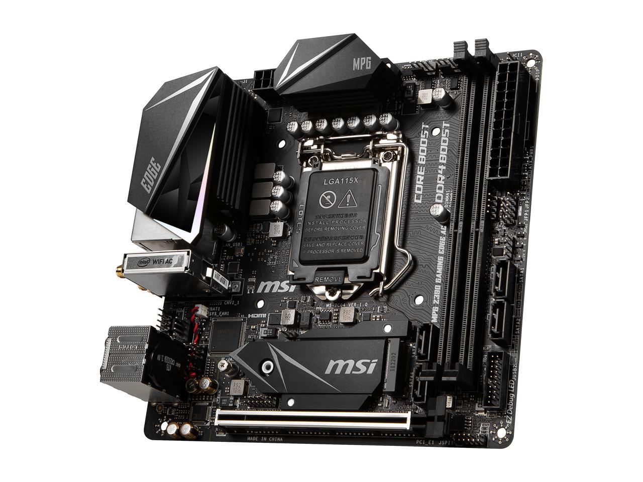 Msi Mpg Z390I Gaming Edge Ac Lga 1151 (300 Series) Intel Z390 Hdmi Sata 6Gb/S Usb 3.1 Mini Itx Intel Motherboard
