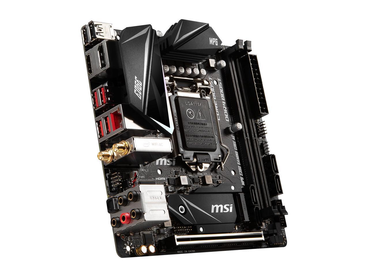 Msi Mpg Z390I Gaming Edge Ac Lga 1151 (300 Series) Intel Z390 Hdmi Sata 6Gb/S Usb 3.1 Mini Itx Intel Motherboard