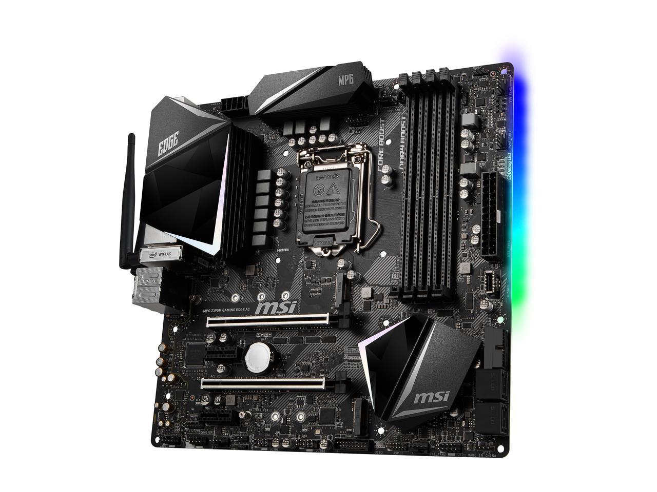 Msi Mpg Z390M Gaming Edge Ac Lga 1151 (300 Series) Intel Z390 Hdmi Sata 6Gb/S Usb 3.1 Micro Atx Intel Motherboard