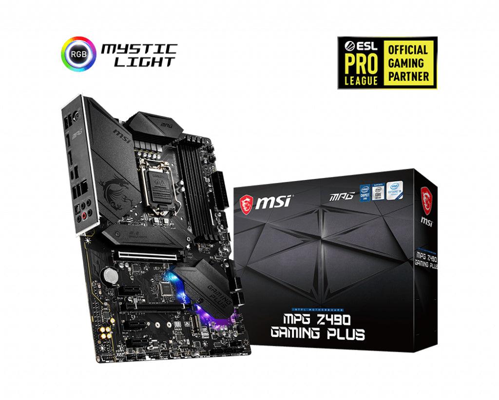 Msi Mpg Z490 Gaming Plus Motherboard 'Atx, Lga1200, Ddr4, Lan, Usb 3.2 Gen2, Type C, M.2, Displayport, Hdmi, Pre-Installed I/O Shield, Rgb Mystic Light, Gen 4 Ready, 10Th Gen Intel Core'