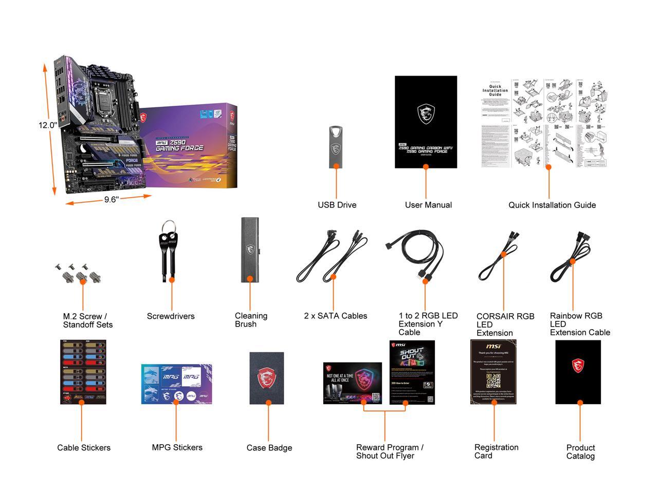 Msi Mpg Z590 Gaming Force Lga 1200 Intel Z590 Sata 6Gb/S Atx Intel Motherboard