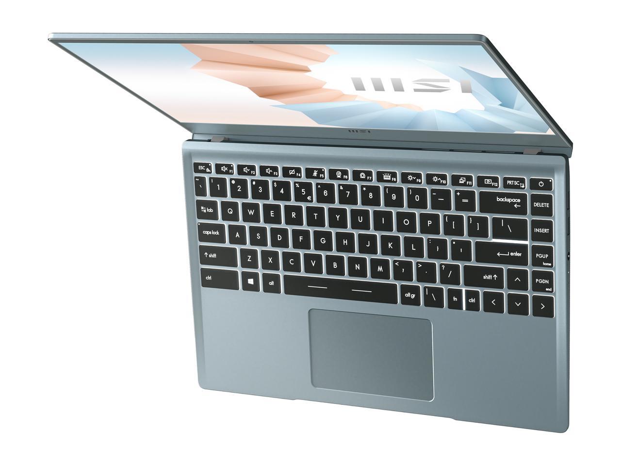 Msi Modern 14 B11Mo-612 14 Inch Intel Core I3-1115G4 1.3-4.1Ghz/ 8Gb Ddr4/ 512Gb Nvme Ssd/ Intel Iris Xe/ Usb3.2/ Windows 10 Laptop (Blue Stone)