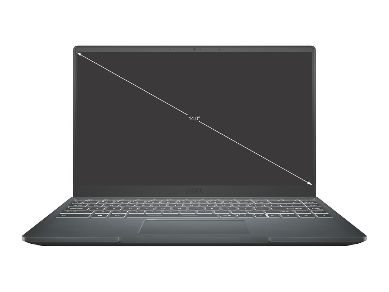 Msi Modern 14 B5M-053 14 Inch Amd Ryzen 5 5500U 2.1-4.0Ghz/ 8Gb Ddr4/ 256Gb Nvme Ssd/ Usb3.2/ Windows 10 Laptop (Carbon Gray)