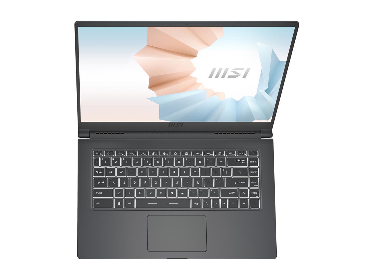 Msi Modern 15 A11Mu-653 15.6 Inch Intel Core I7-1195G7 2.9-5.0Ghz/ 8Gb Ddr4/ 512Gb Nvme Ssd/ Intel Iris Xe/ Usb3.2/ Windows 10 Laptop (Carbon Gray)