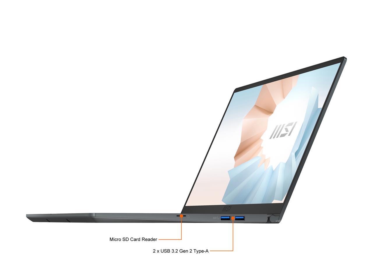 Msi Modern 15 A11Mu-653 15.6 Inch Intel Core I7-1195G7 2.9-5.0Ghz/ 8Gb Ddr4/ 512Gb Nvme Ssd/ Intel Iris Xe/ Usb3.2/ Windows 10 Laptop (Carbon Gray)