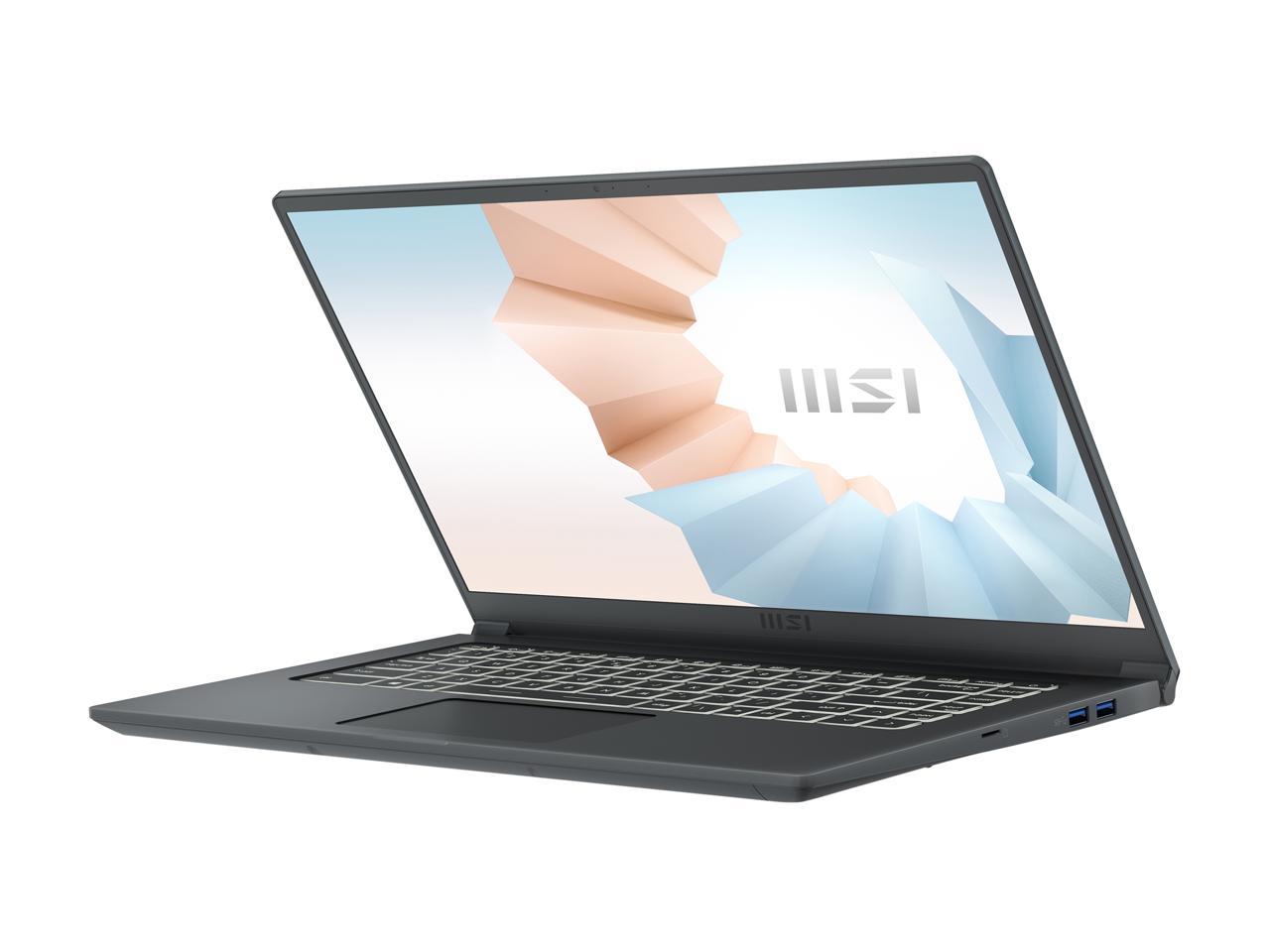 Msi Modern 15 A11Mu-654 15.6 Inch Intel Core I5-1155G7 2.5-4.5Ghz/ 8Gb Ddr4/ 512Gb Nvme Ssd/ Intel Iris Xe/ Usb3.2/ Windows 10 Laptop (Carbon Gray)