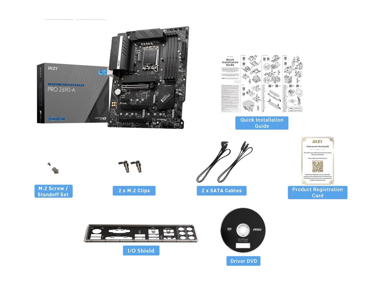 Msi Pro Z690-A Socket Lga1700/ Intel Z690/ Ddr5/ Sata3&Usb3.2/ M.2/ Atx Motherboard