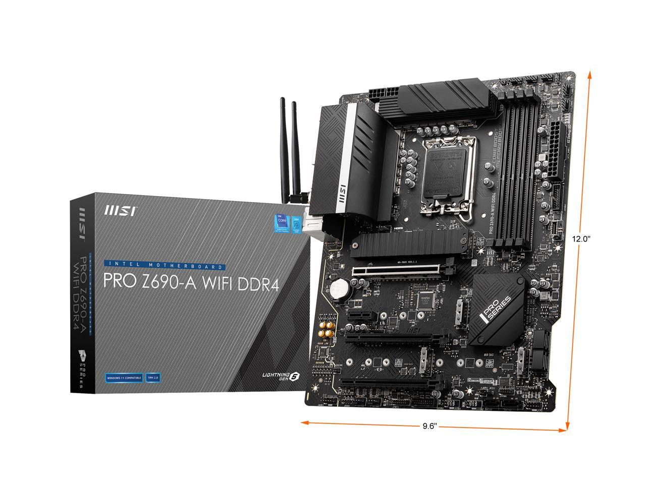 Msi Pro Z690-A Wifi Ddr4 Socket Lga1700/ Intel Z690/ Ddr4/ Sata3&Usb3.2/ M.2/ Wifi&Bluetooth/ Atx Motherboard