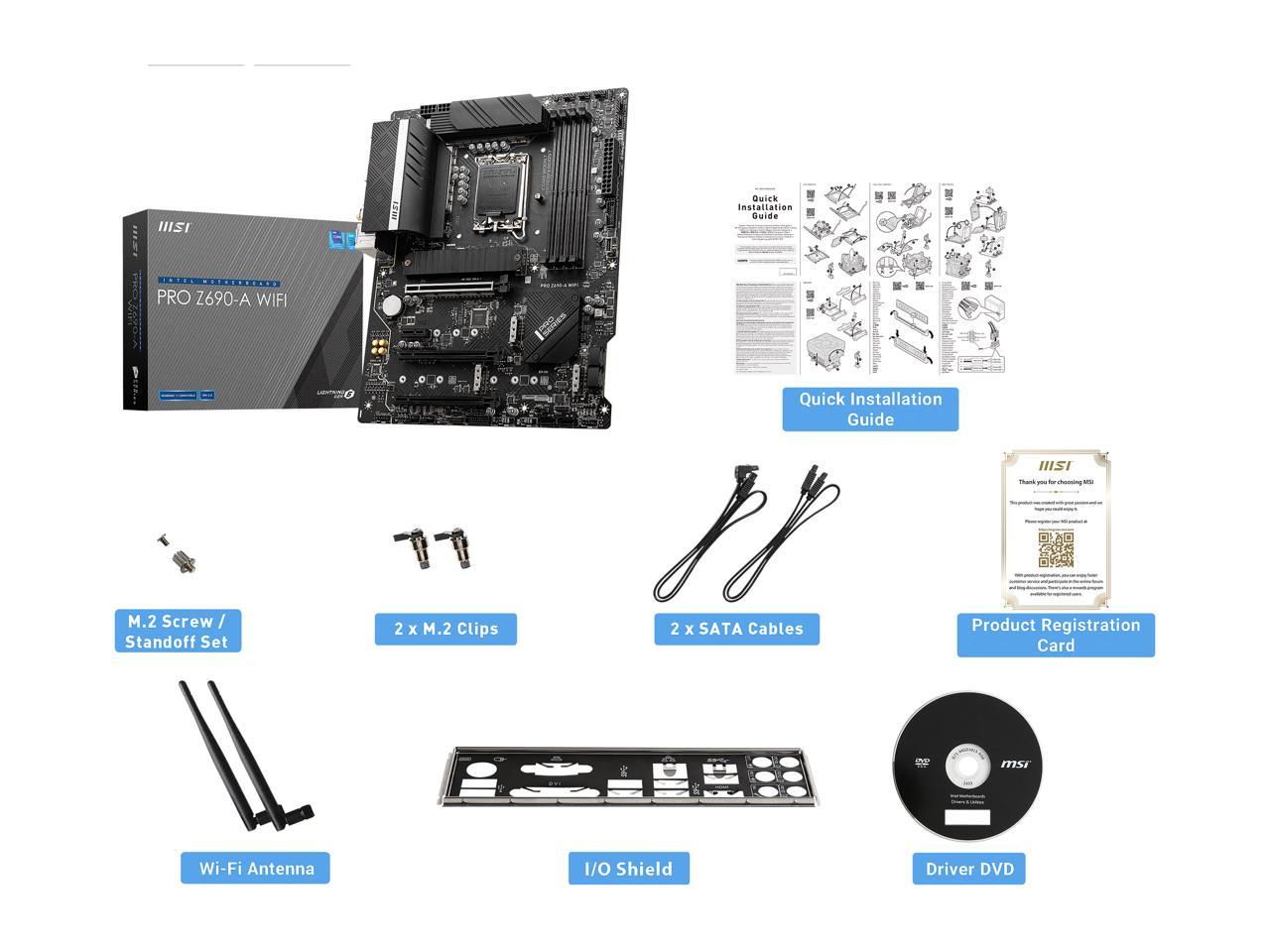 Msi Pro Z690-A Wifi Socket Lga1700/ Intel Z690/ Ddr5/ Sata3&Usb3.2/ M.2/ Wifi&Bluetooth/ Atx Motherboard
