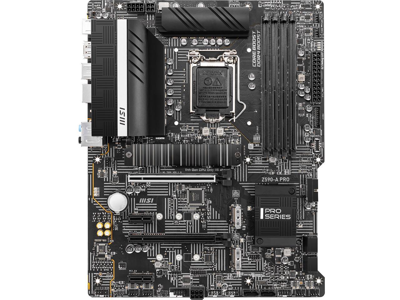 Msi Z590-A Pro Lga 1200 Intel Z590 Sata 6Gb/S Atx Intel Motherboard