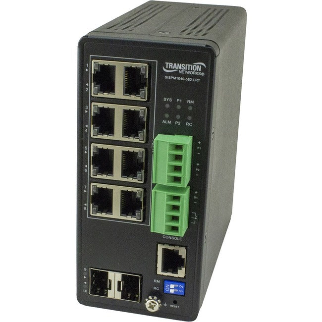 Managed PoE++ Switch Hardened - Transition SISPM1040-582-LRT Industrial 8-Port | Tecisoft