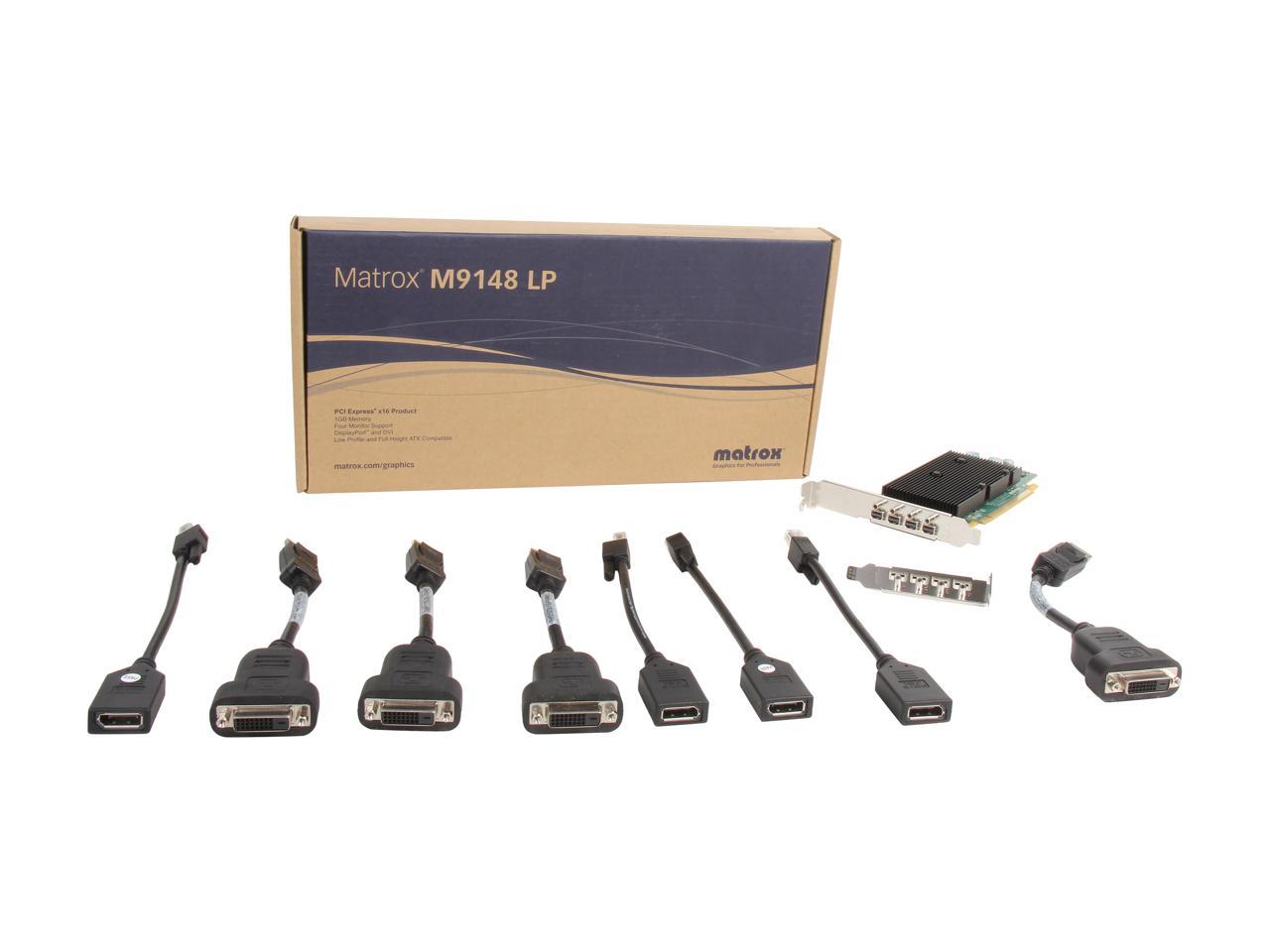 Matrox M9148 M9148-E1024Laf 1Gb Pci Express X16 Low-Profile Workstation Video Card