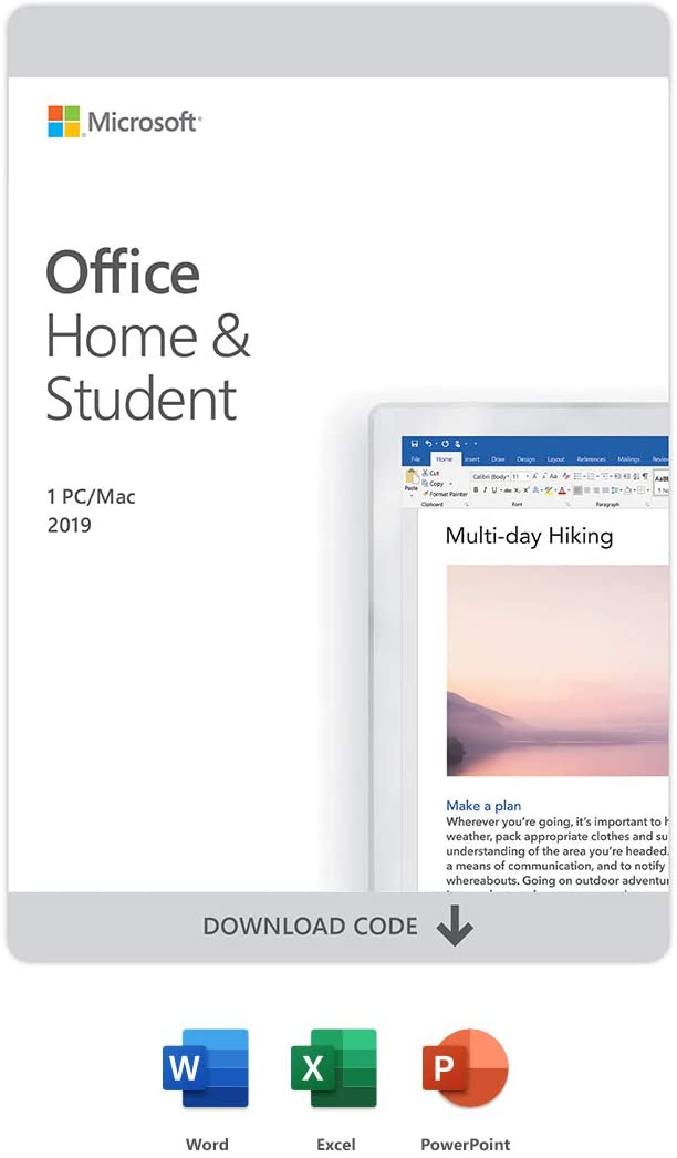 Microsoft Office Home And Student 2019 | 1 Device, Windows 10 Pc/Mac Download