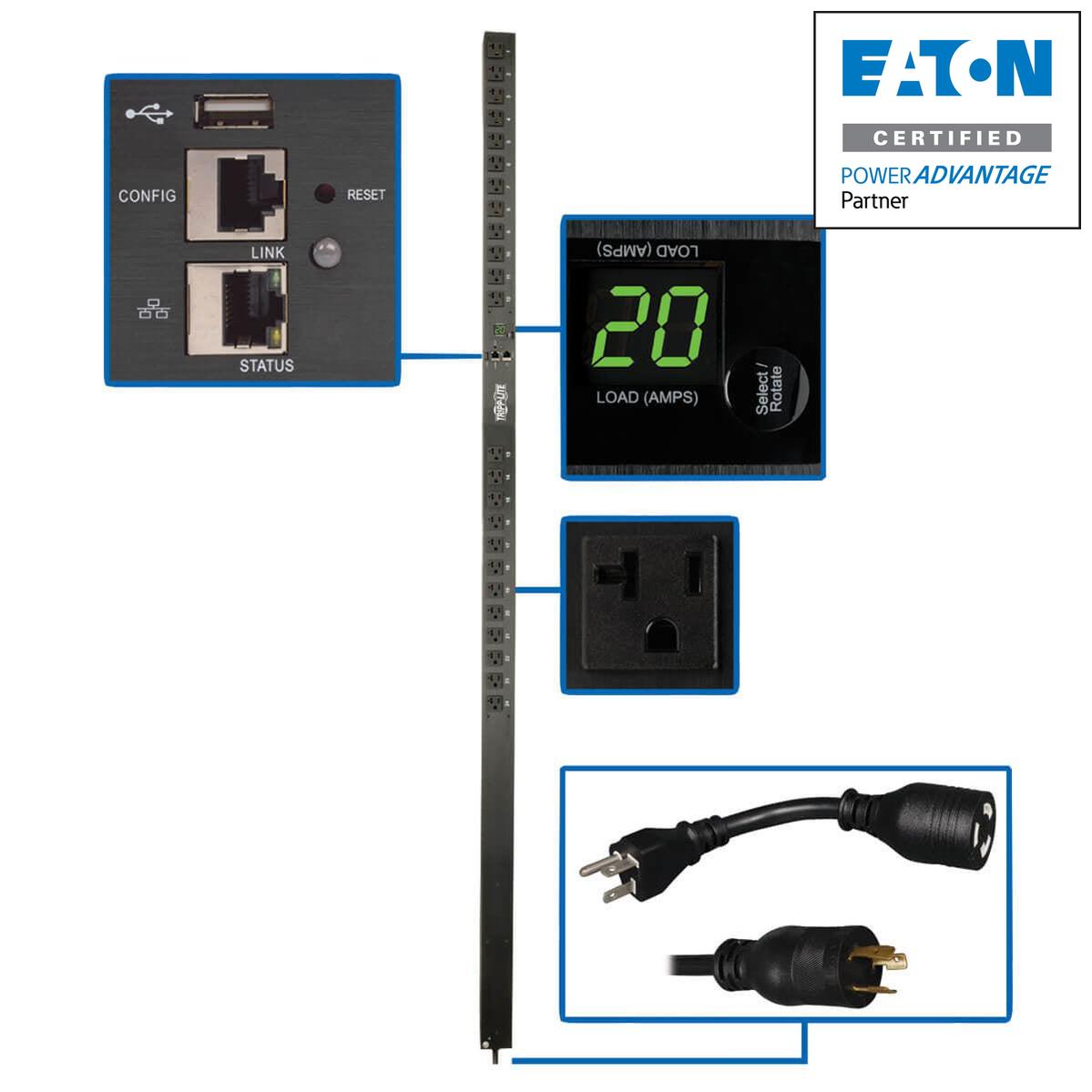Monitored PDU - 1.9kW Single-Phase LX Platform Interface | Tripp Lite PDUMNV20LX