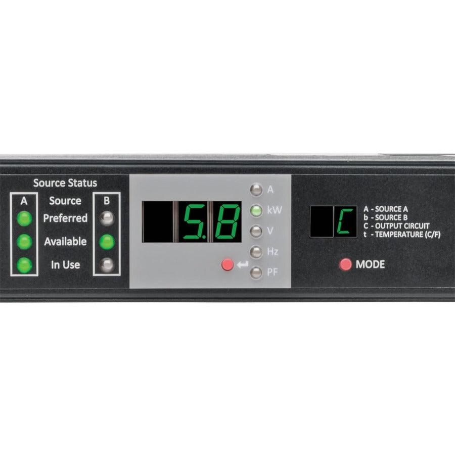 Monitored PDU Automatic Transfer Switch - 5.8kW Redundant Power | TecISoft PDUMNH30HVAT
