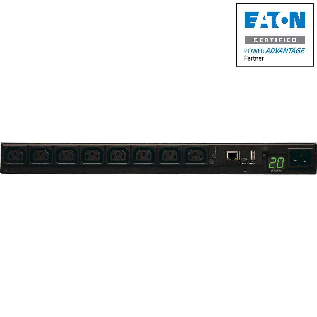 Monitored PDU Single Phase 208V 230V - 1U Rack Mount Power Distribution | Eaton PDUMNH20HV