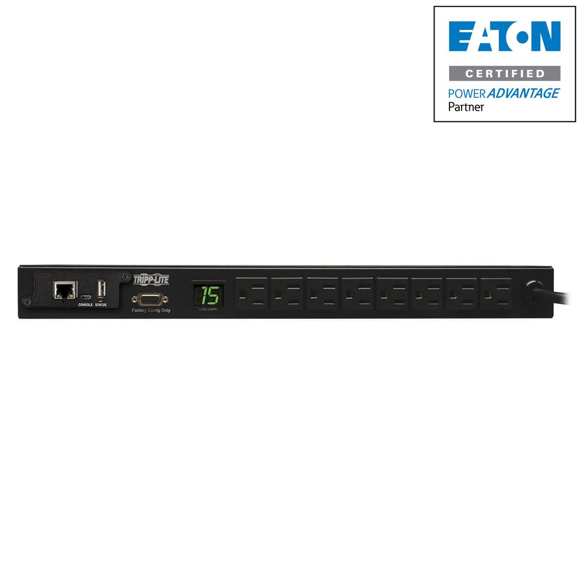 Monitored Power Distribution Unit - 1U PDU with LX Interface | TechSoft PDUMNH15