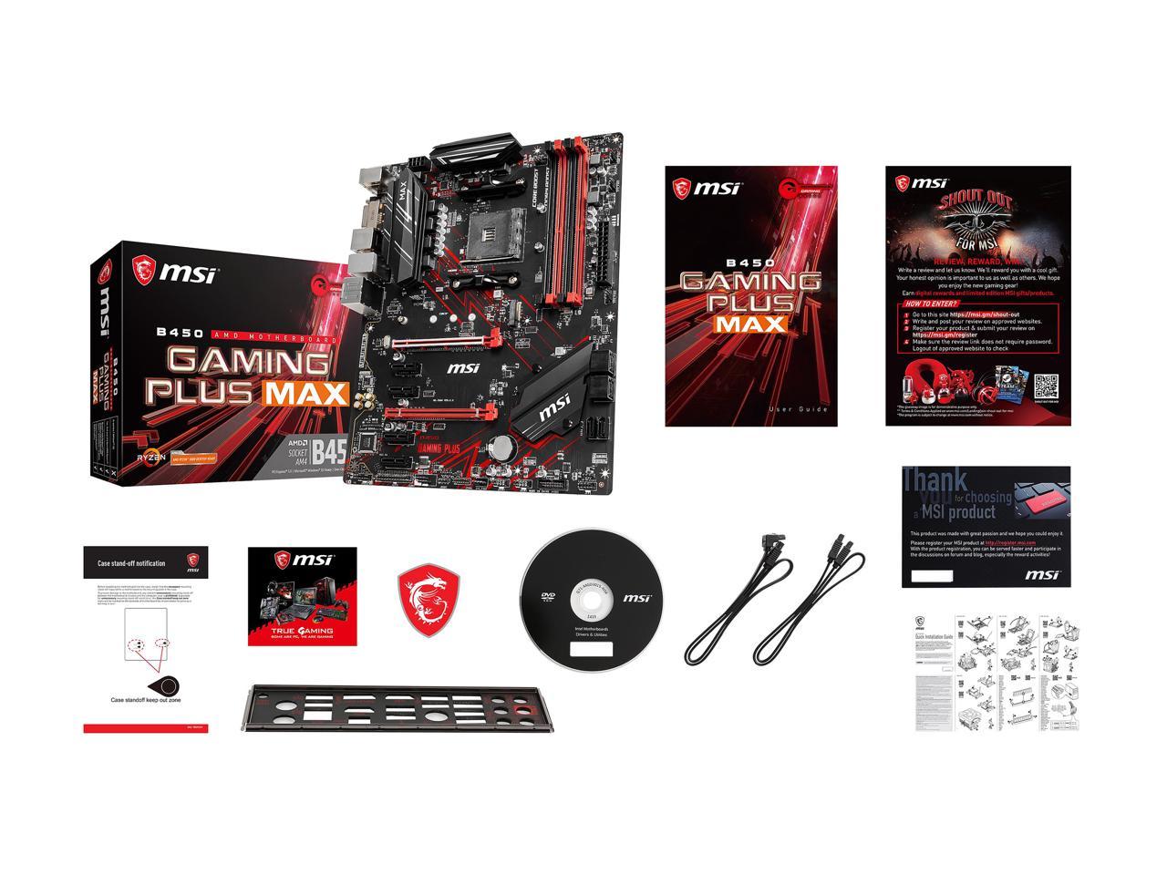 Msi B450 Gaming Plus Max Am4 Amd B450 Sata 6Gb/S Atx Amd Motherboard
