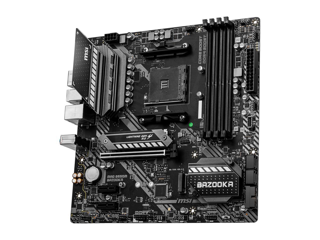 Msi Mag B550M Bazooka Am4 Amd B550 Sata 6Gb/S Micro Atx Amd Motherboard