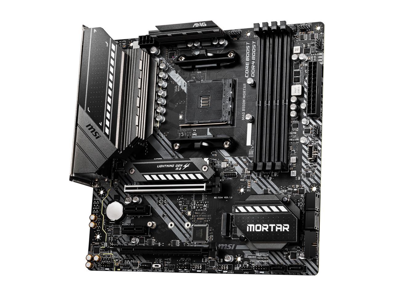 Msi Mag B550M Mortar Am4 Amd B550 Sata 6Gb/S Micro Atx Amd Motherboard