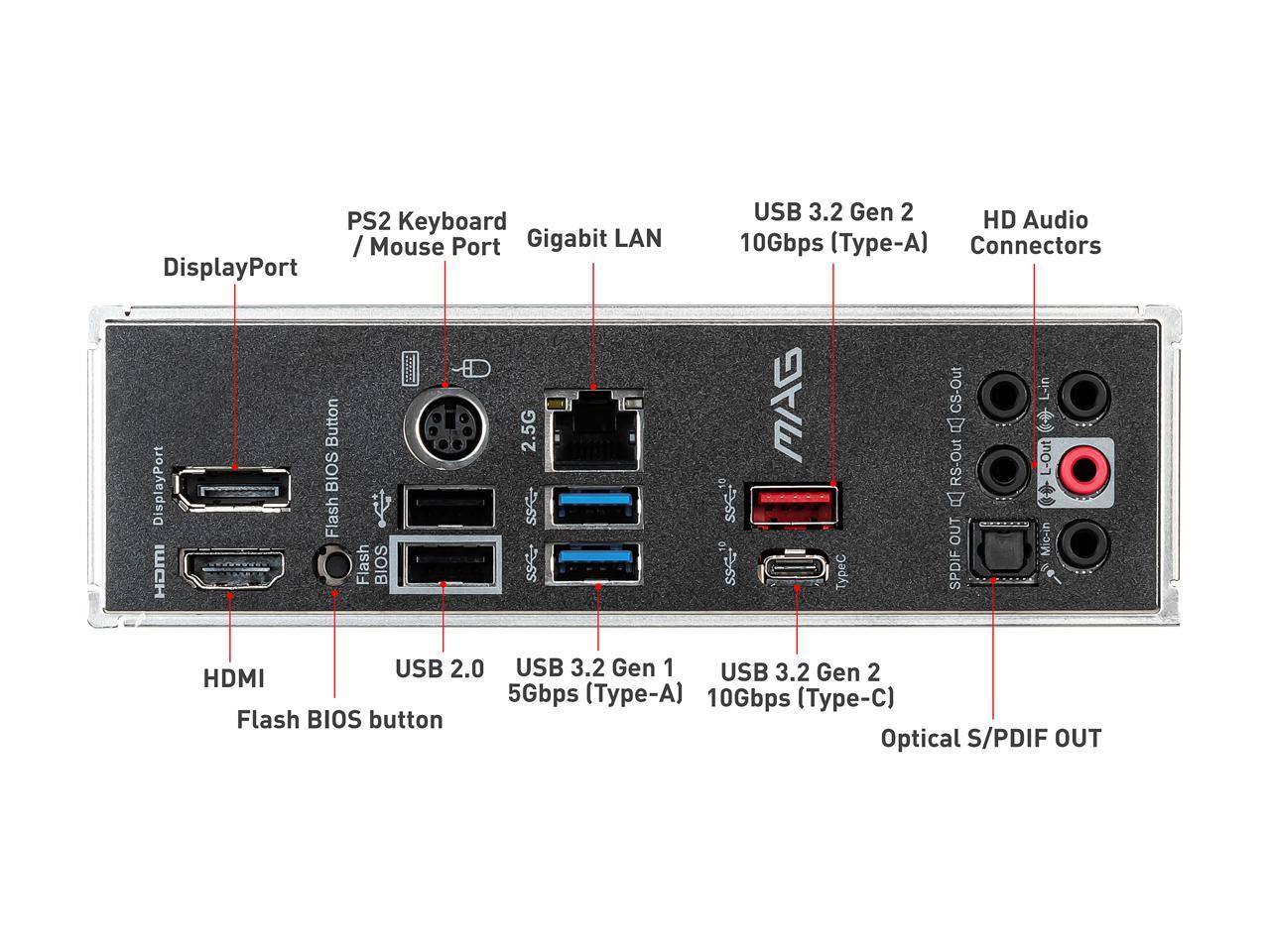 Msi Mag B550M Mortar Am4 Amd B550 Sata 6Gb/S Micro Atx Amd Motherboard