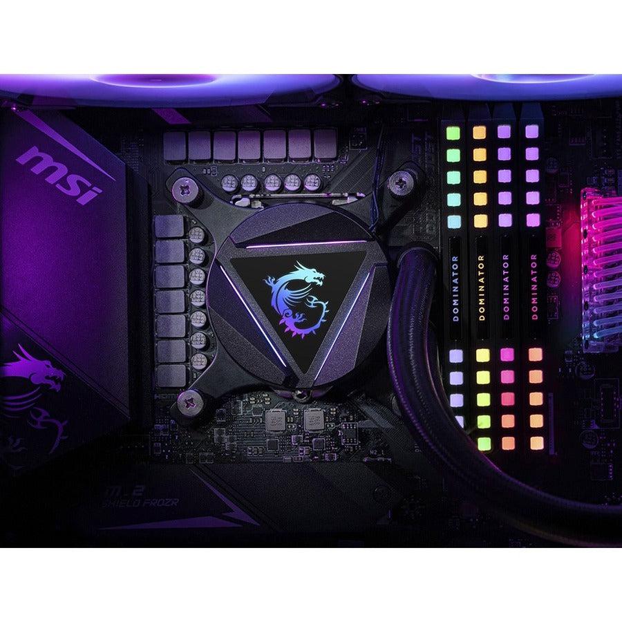 Msi Mag Series Coreliquid 240R, Rgb Cpu Liquid Cooler (Aio): Rotatable Blockhead Design, 240Mm Radiator, Dual 120Mm Rgb Pwm Fans
