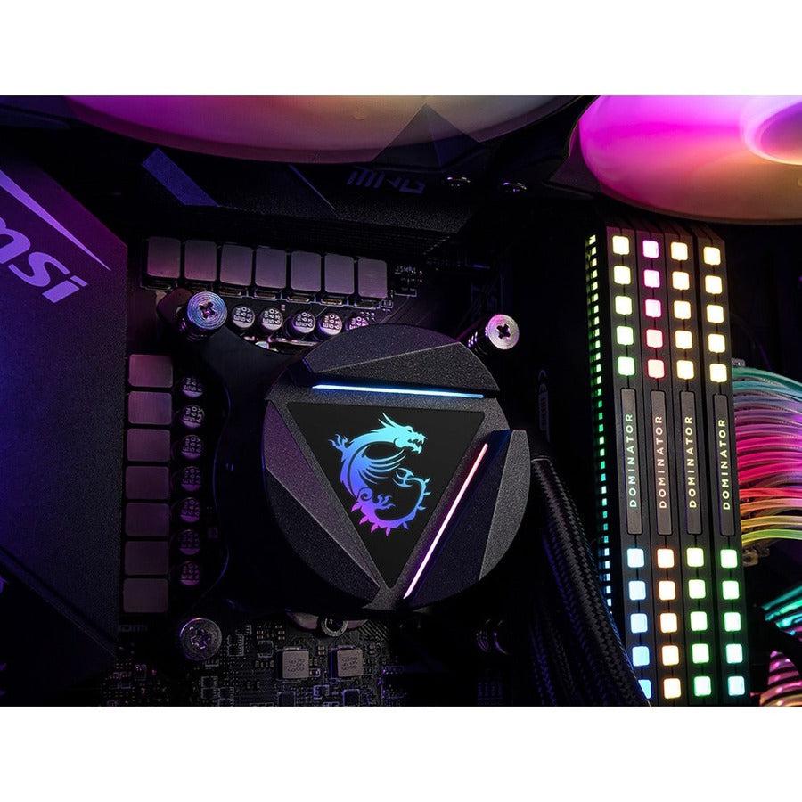 Msi Mag Series Coreliquid 240R, Rgb Cpu Liquid Cooler (Aio): Rotatable Blockhead Design, 240Mm Radiator, Dual 120Mm Rgb Pwm Fans