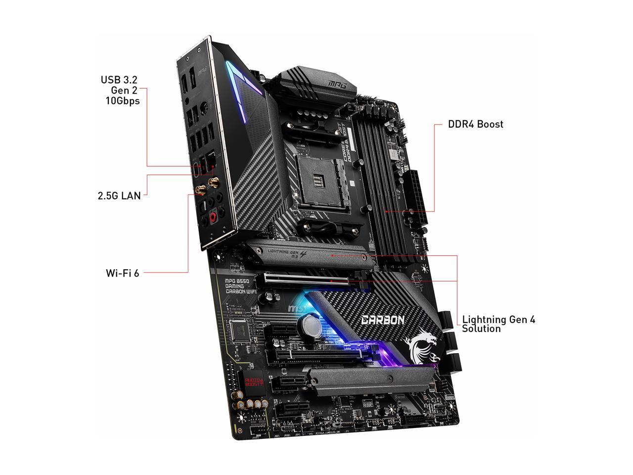 Msi Mpg B550 Gaming Carbon Wifi Am4 Amd B550 Sata 6Gb/S Atx Amd Motherboard