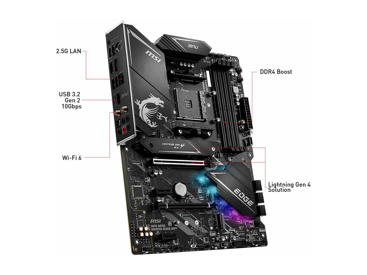 Msi Mpg B550 Gaming Edge Wifi Am4 Amd B550 Sata 6Gb/S Atx Amd Motherboard