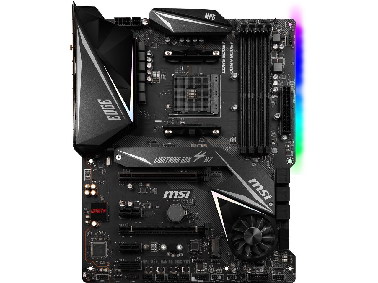 Msi Mpg X570 Gaming Edge Wifi Gaming Motherboard Amd Am4 Sata 6Gb/S M.2 Usb 3.2 Gen 2 Hdmi Atx