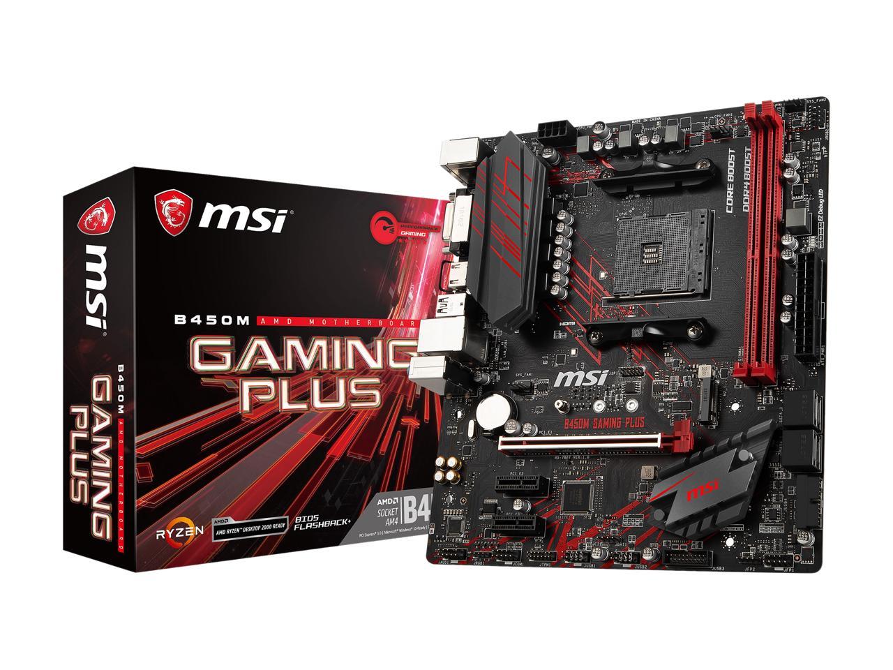 Msi Performance Gaming B450M Gaming Plus Am4 Amd B450 Sata 6Gb/S Usb 3.1 Hdmi Micro Atx Amd Motherboard
