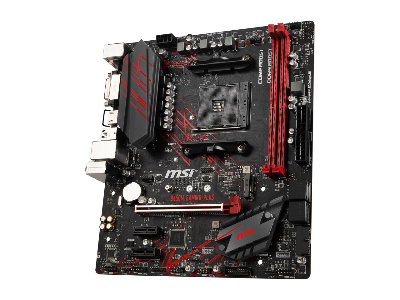 Msi Performance Gaming B450M Gaming Plus Am4 Amd B450 Sata 6Gb/S Usb 3.1 Hdmi Micro Atx Amd Motherboard