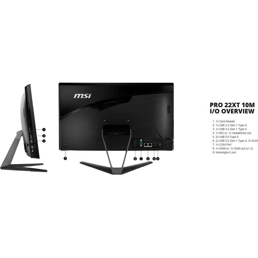 Msi Pro 22Xt 10M-015Us 21.5 Inch Intel Core I3-10100 Processor 4Gb Ddr4 1Tb 7200Rpm Windows 10 Home Multi-Touch Screen All-In-One Pc (Black)