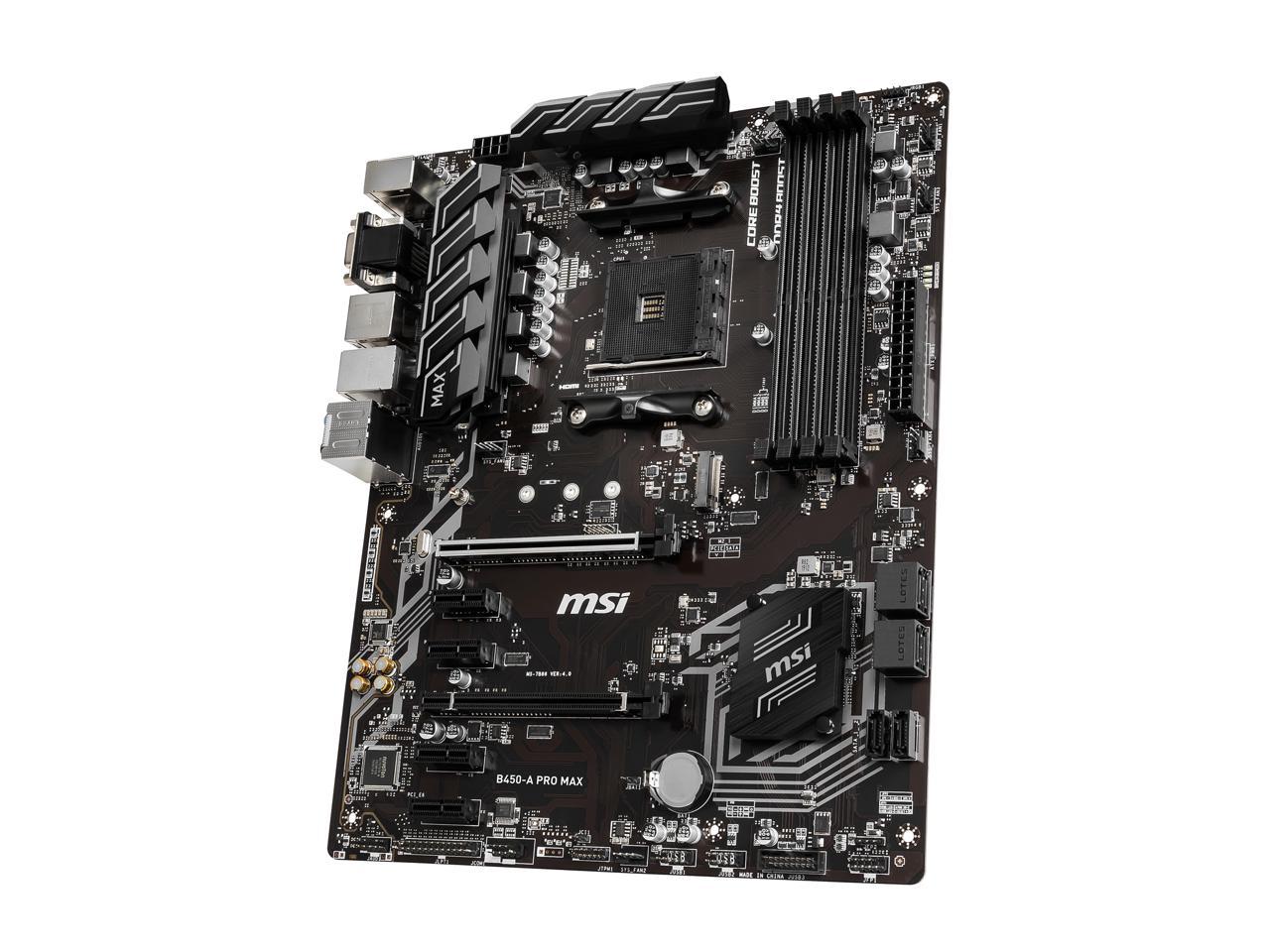 Msi Pro B450-A Pro Max Am4 Amd B450 Sata 6Gb/S Atx Amd Motherboard