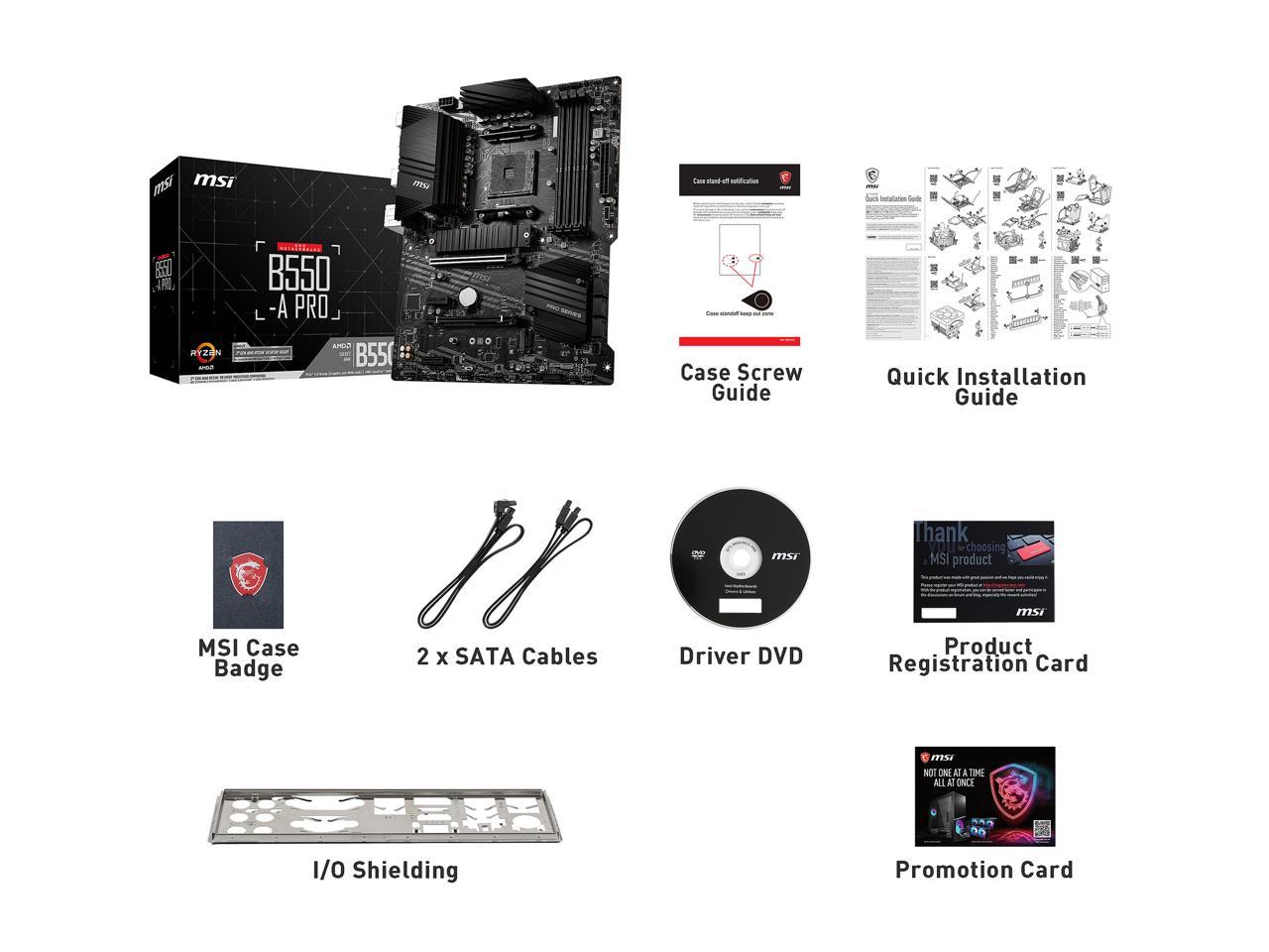 Msi Pro B550-A Pro Am4 Amd B550 Sata 6Gb/S Atx Amd Motherboard