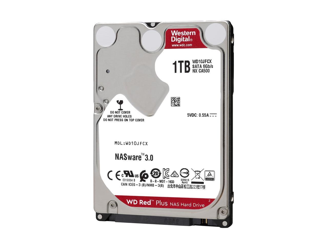 NAS Hard Drive 1TB - WD Red Plus CMR Technology 2.5" | Tecisoft WD10JFCX