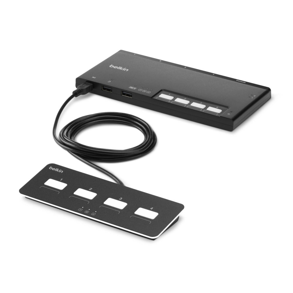 NIAP PP 4.0 Secure KVM Switch 4-Port - Dual Head Modular Design | Tecisoft F1DN204MOD-BA-4