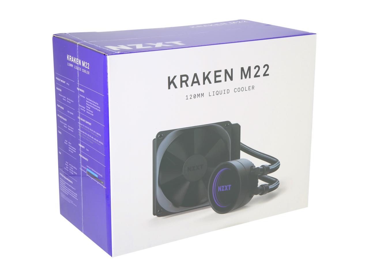 Nzxt Kraken M22 120Mm - All-In-One Rgb Cpu Liquid Cooler - Cam-Powered - Infinity Mirror Design -