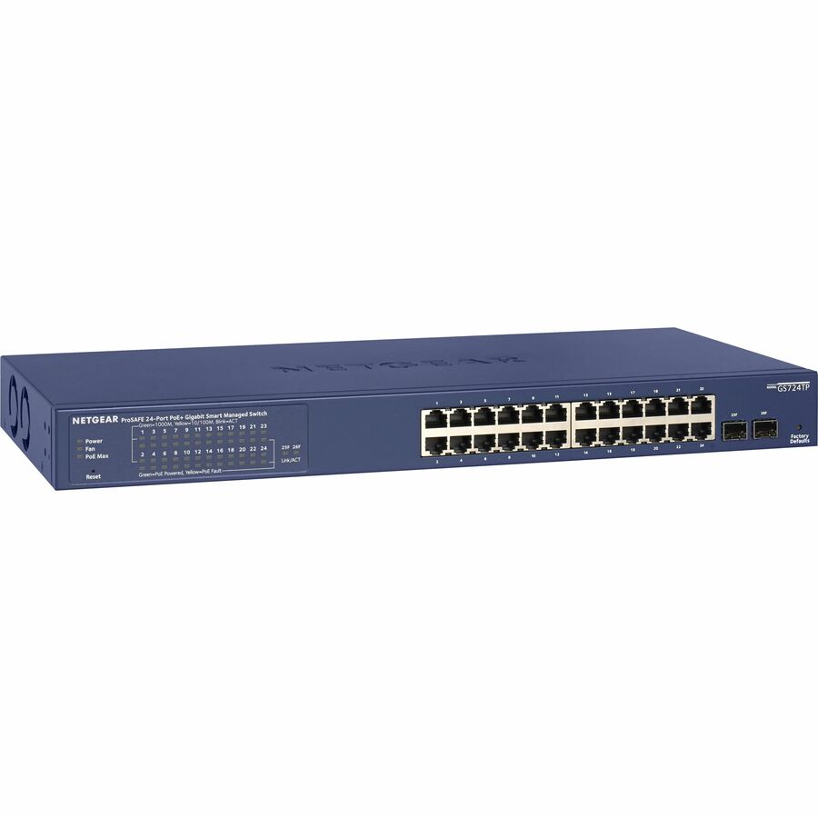 Netgear 24-Port Poe Gigabit Ethernet Smart Switch (Gs724Tp)